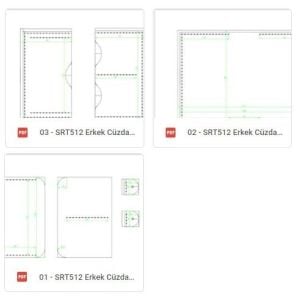 Srt 512 Erkek Cüzdan A4 PDF Şablonu Deri El Aletleri