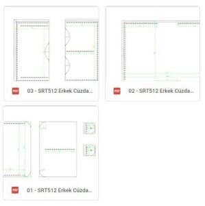 Srt 512 Erkek Cüzdan A4 PDF Şablonu Deri El Aletleri