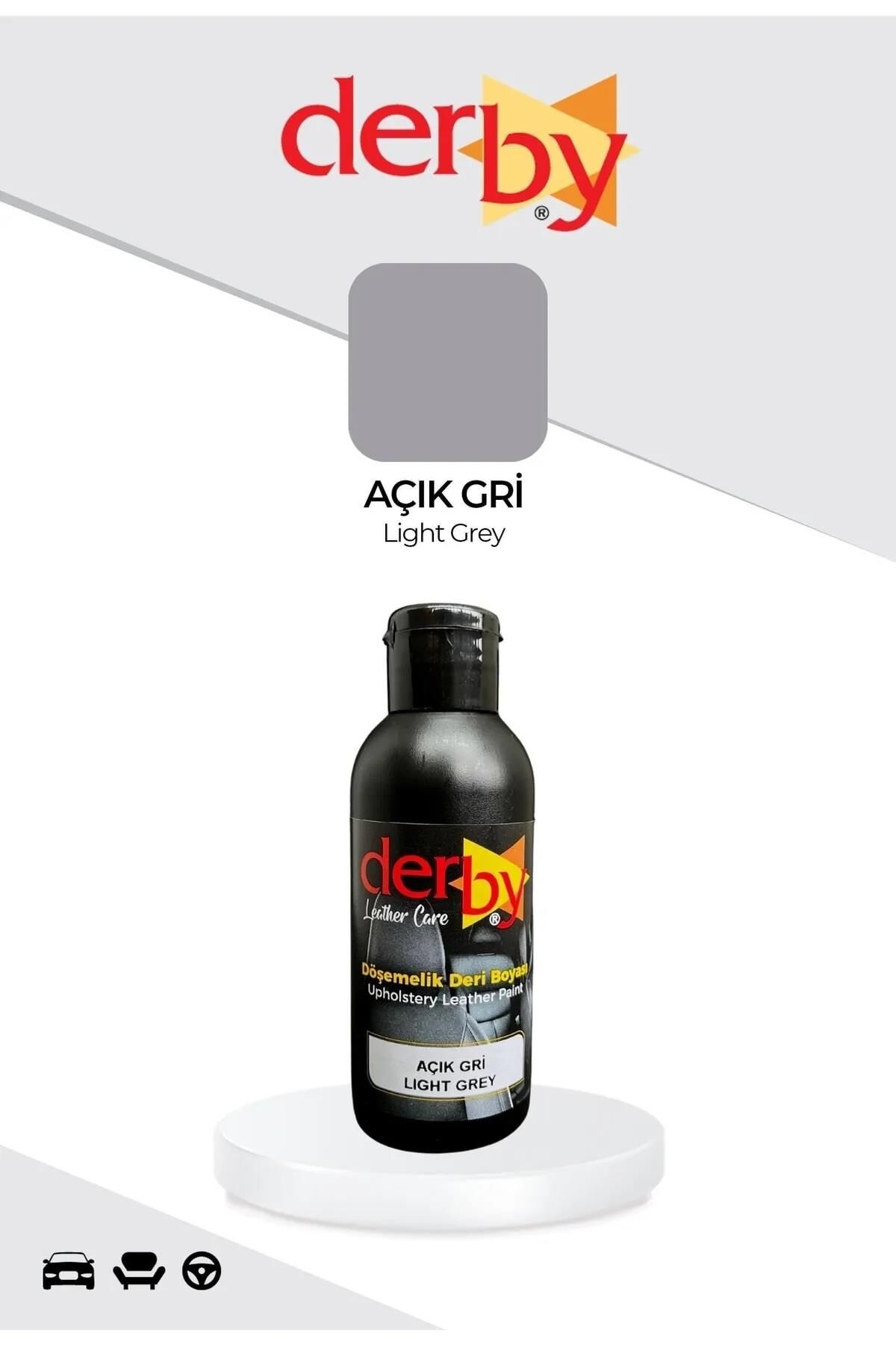Derby Direksiyon Boyası, Deri Döşeme Boyası Standart Renkler .Açık Gri