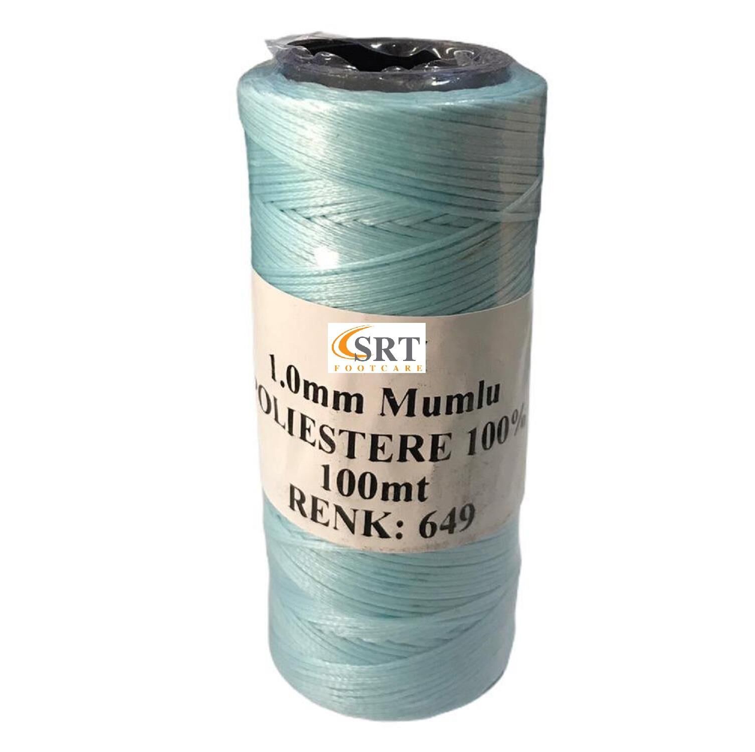 SRTfootcare Deri El Dikişi İçin Mumlu İplik 1 Mm 100mt (leathercraft, Deri Hobi) Mavi