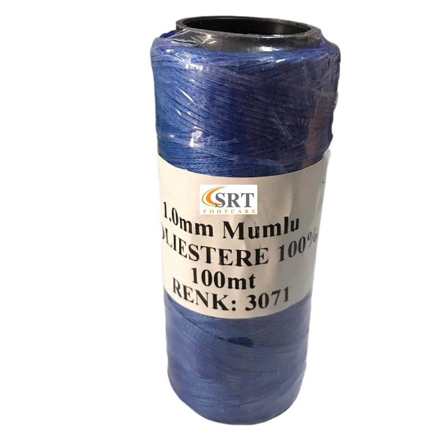 SRTfootcare Deri El Dikişi İçin Mumlu İplik 1 Mm 100mt (leathercraft, Deri Hobi) Saks mavi