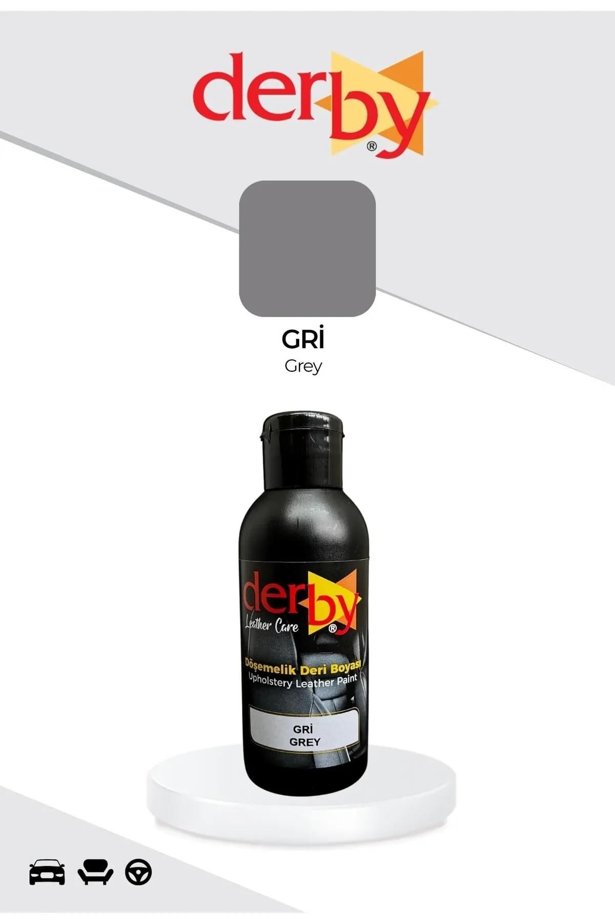 Derby Direksiyon Boyası, Deri Döşeme Boyası Standart Renkler .Gri