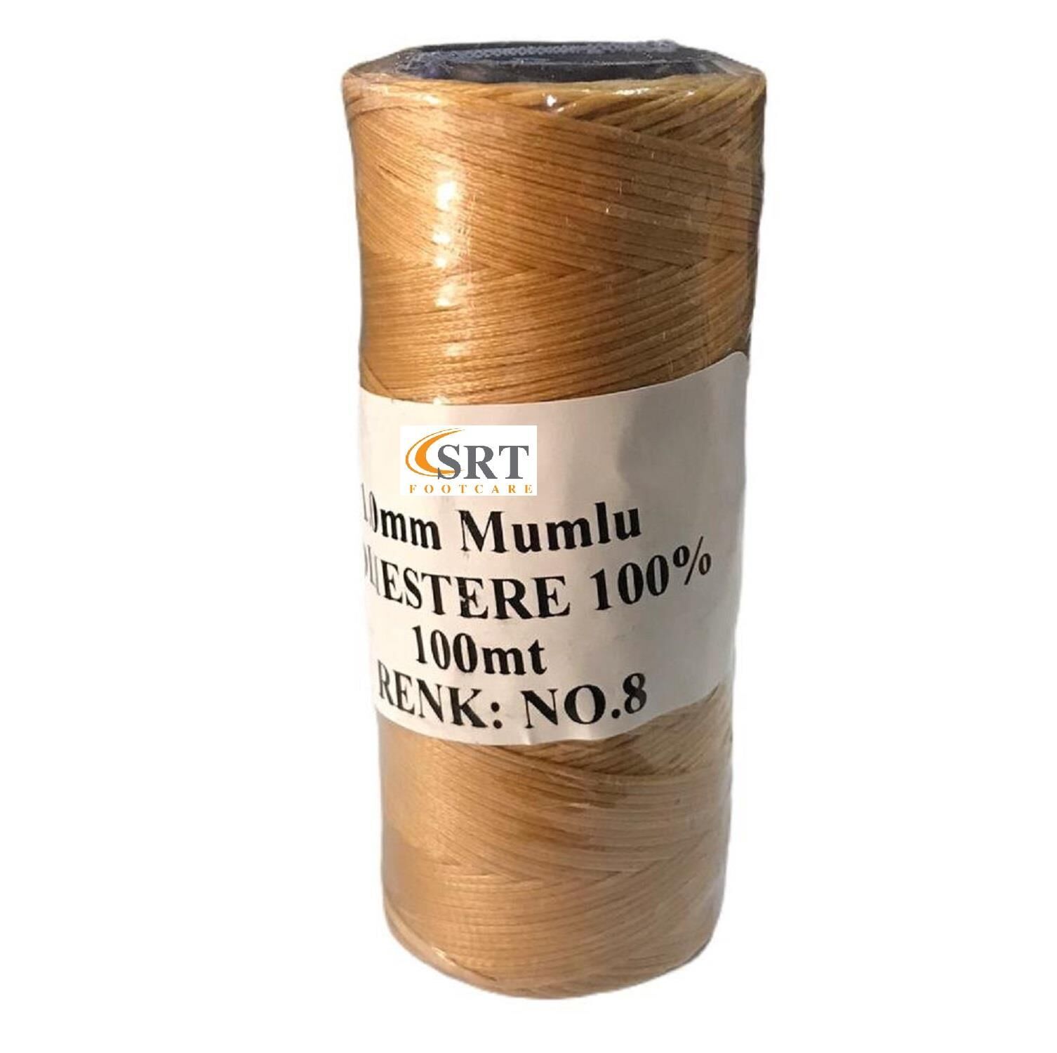 SRTfootcare Deri El Dikişi İçin Mumlu İplik 1 Mm 100mt (leathercraft, Deri Hobi) Camel
