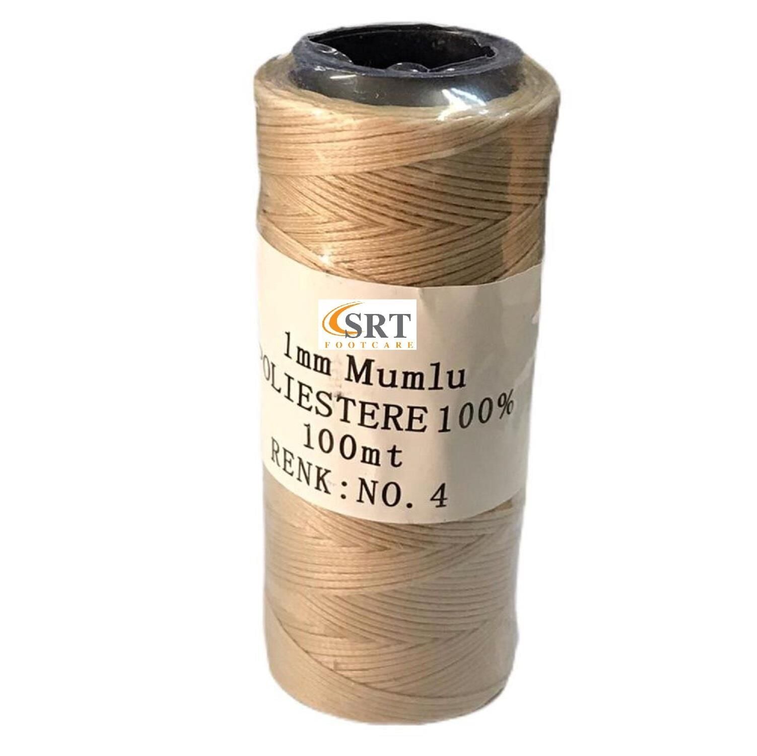SRTfootcare Deri El Dikişi İçin Mumlu İplik 1 Mm 100mt (leathercraft, Deri Hobi) Toprak 04