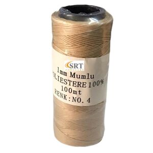 SRTfootcare Deri El Dikişi İçin Mumlu İplik 1 Mm 100mt (leathercraft, Deri Hobi) Toprak 04