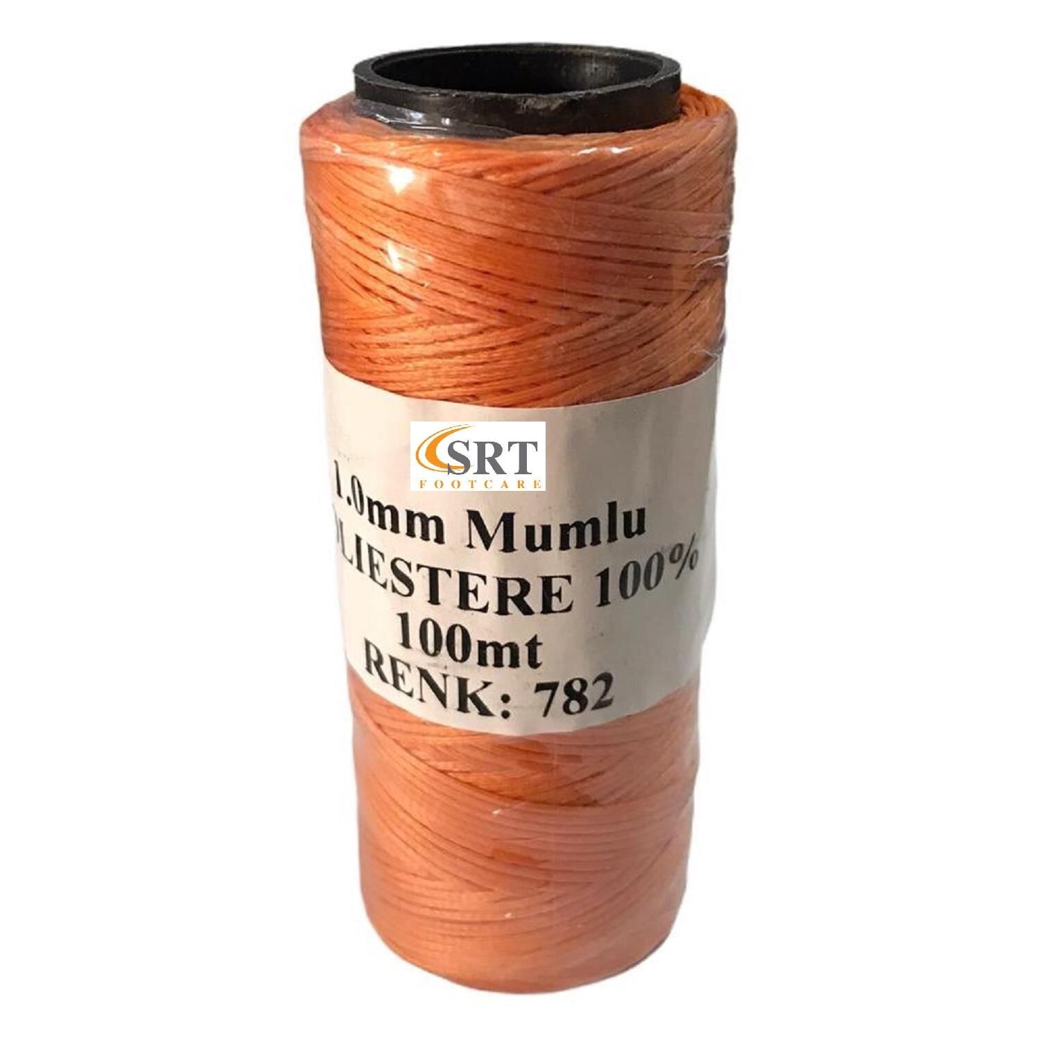 SRTfootcare Deri El Dikişi İçin Mumlu İplik 1 Mm 100mt (leathercraft, Deri Hobi) Turuncu