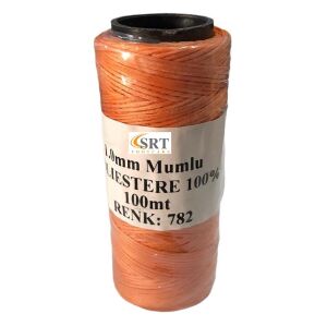 SRTfootcare Deri El Dikişi İçin Mumlu İplik 1 Mm 100mt (leathercraft, Deri Hobi) Turuncu