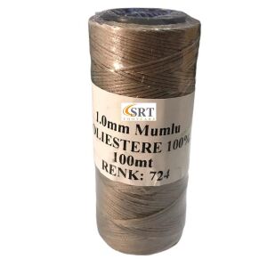 SRTfootcare Deri El Dikişi İçin Mumlu İplik 1 Mm 100mt (leathercraft, Deri Hobi) Toprak 724