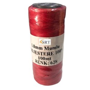 SRTfootcare Deri El Dikişi İçin Mumlu İplik 1 Mm 100mt (leathercraft, Deri Hobi) Kırmızı