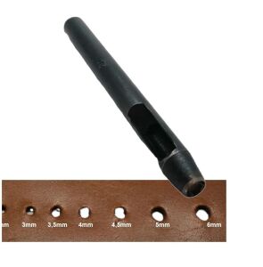 Yuvarlak Vurma Deri Delik Zımbası 1-6 no Arası Deri El Aleti 6 mm