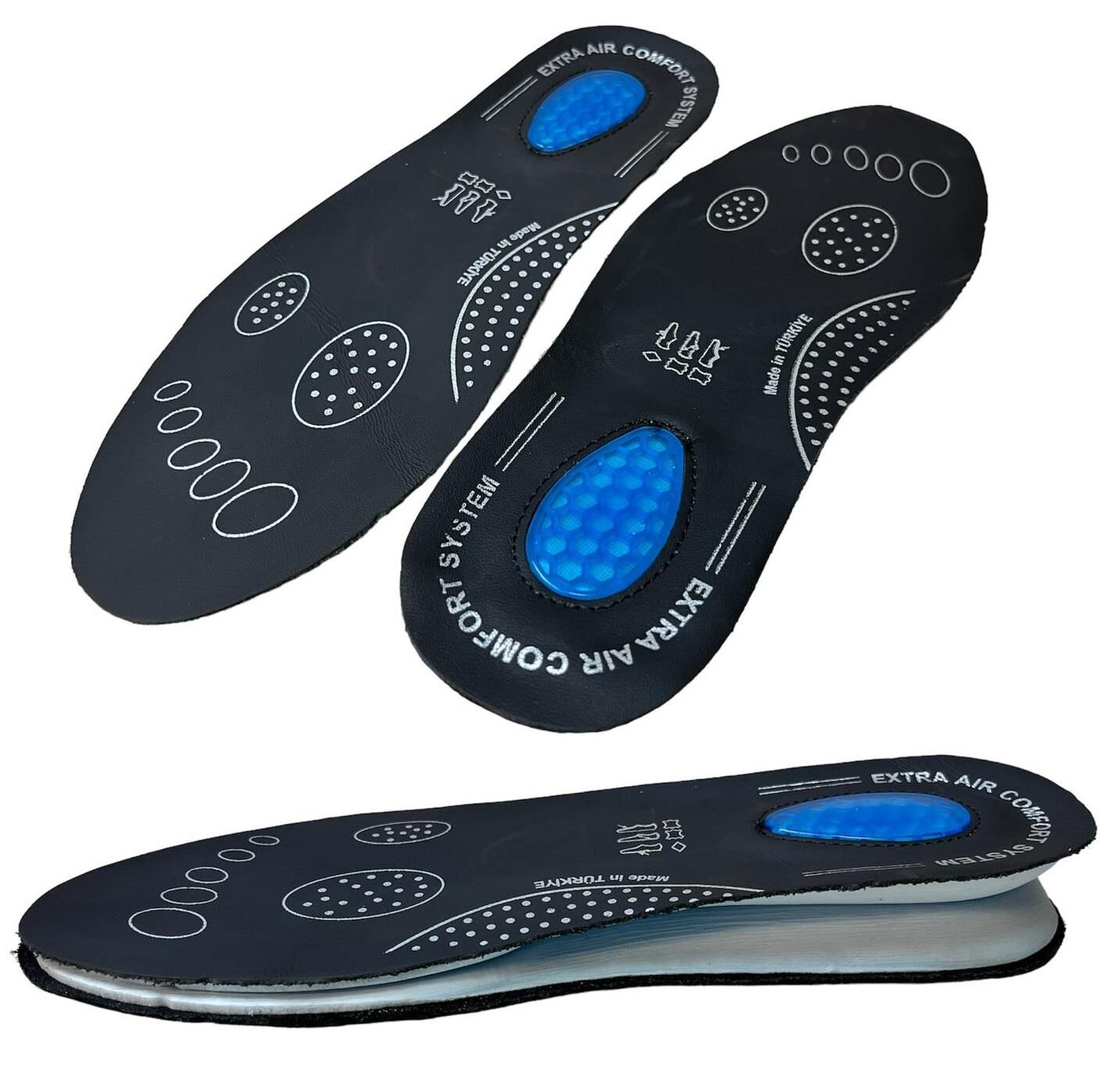 TOPTAN 25 Çift SRTfootcare Air Confort Topuk Dikeni Jel Takviyeli Fusped Ortopedik Deri Taban 40-41