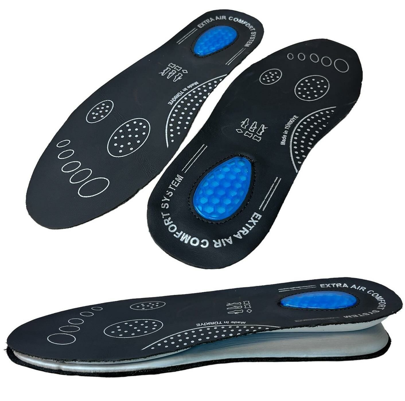 TOPTAN 25 Çift SRTfootcare Air Confort Topuk Dikeni Jel Takviyeli Fusped Ortopedik Deri Taban 44-45