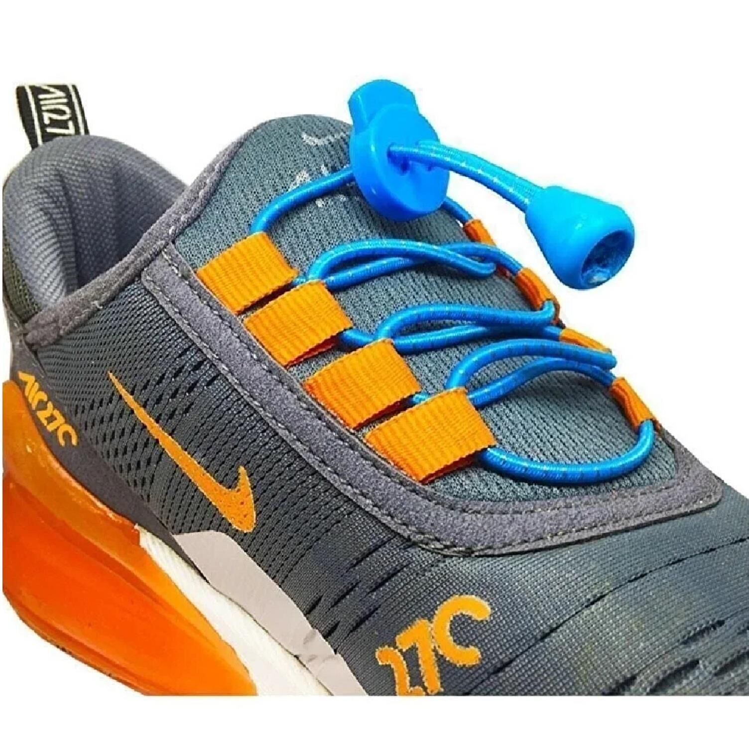 SRTfootcare Lcy Kırçırlı Yuvarlak Kilitli Elastik Bağcık 100 Cm Mavi