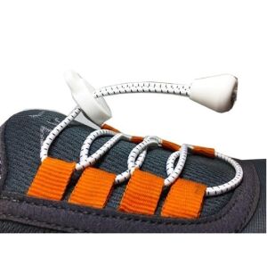 SRTfootcare Lcy Kırçırlı Yuvarlak Kilitli Elastik Bağcık 100 Cm Beyaz