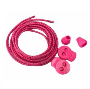 SRTfootcare Lcy Kırçırlı Yuvarlak Kilitli Elastik Bağcık 100 Cm Pembe