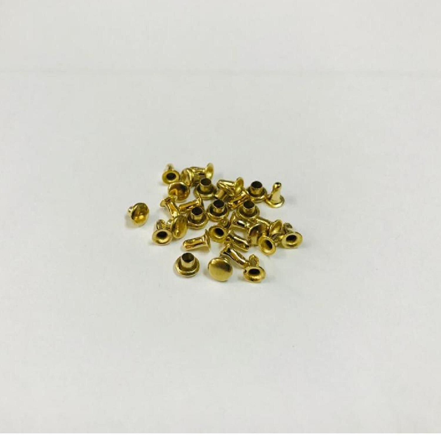 Perçin Rivet 00 no 4mm 50 Adet - Leathercraft Deri Hobi Ürünleri Altın