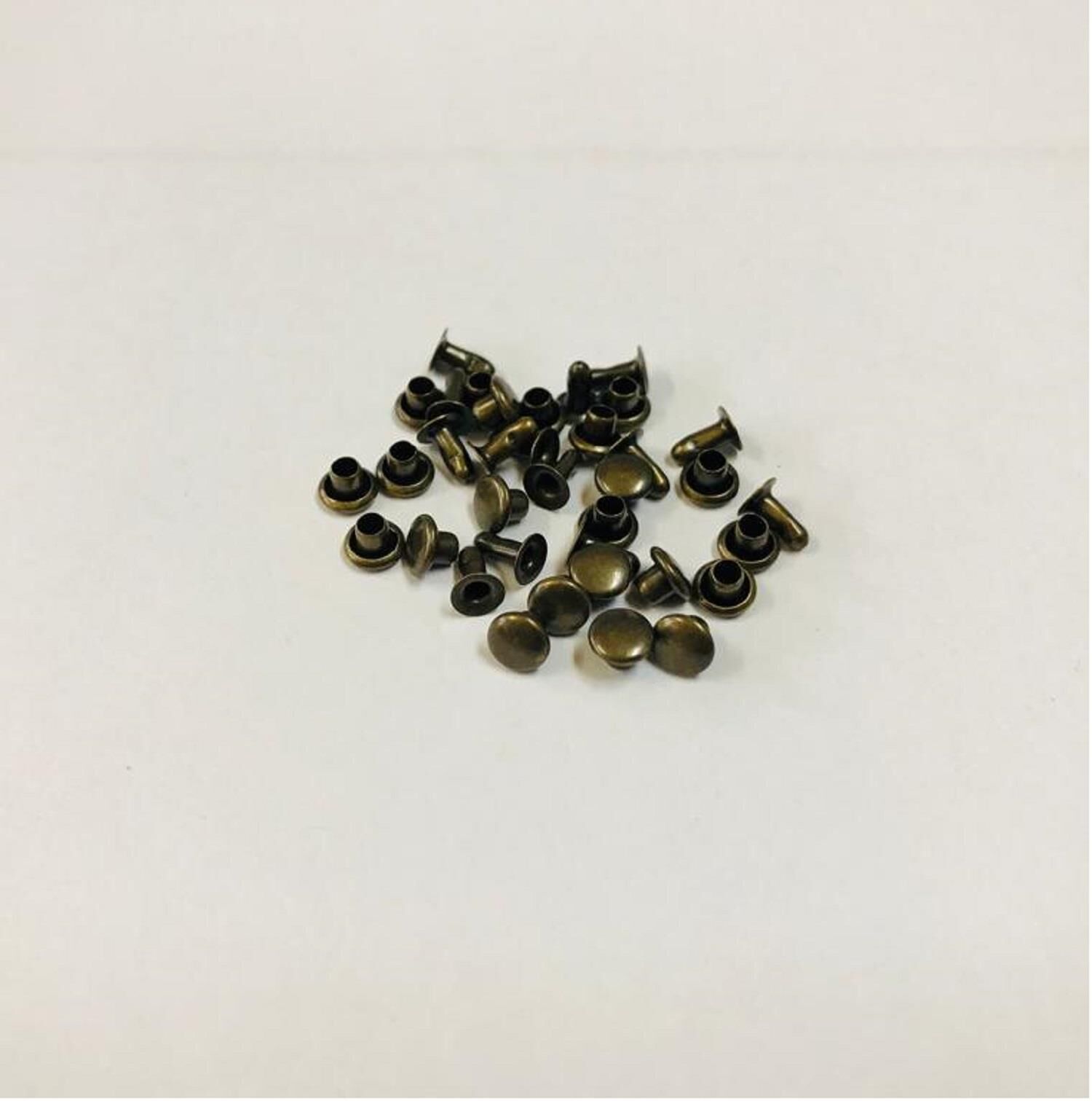 Perçin Rivet 00 no 4mm 50 Adet - Leathercraft Deri Hobi Ürünleri Antik Kahve