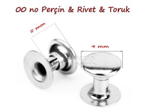 TOPTAN Perçin Rivet 00 no 1000 Adet Leathercraft Deri Hobi Ürünleri