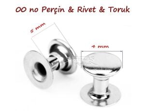 TOPTAN Perçin Rivet 00 no 1000 Adet Leathercraft Deri Hobi Ürünleri Nikel