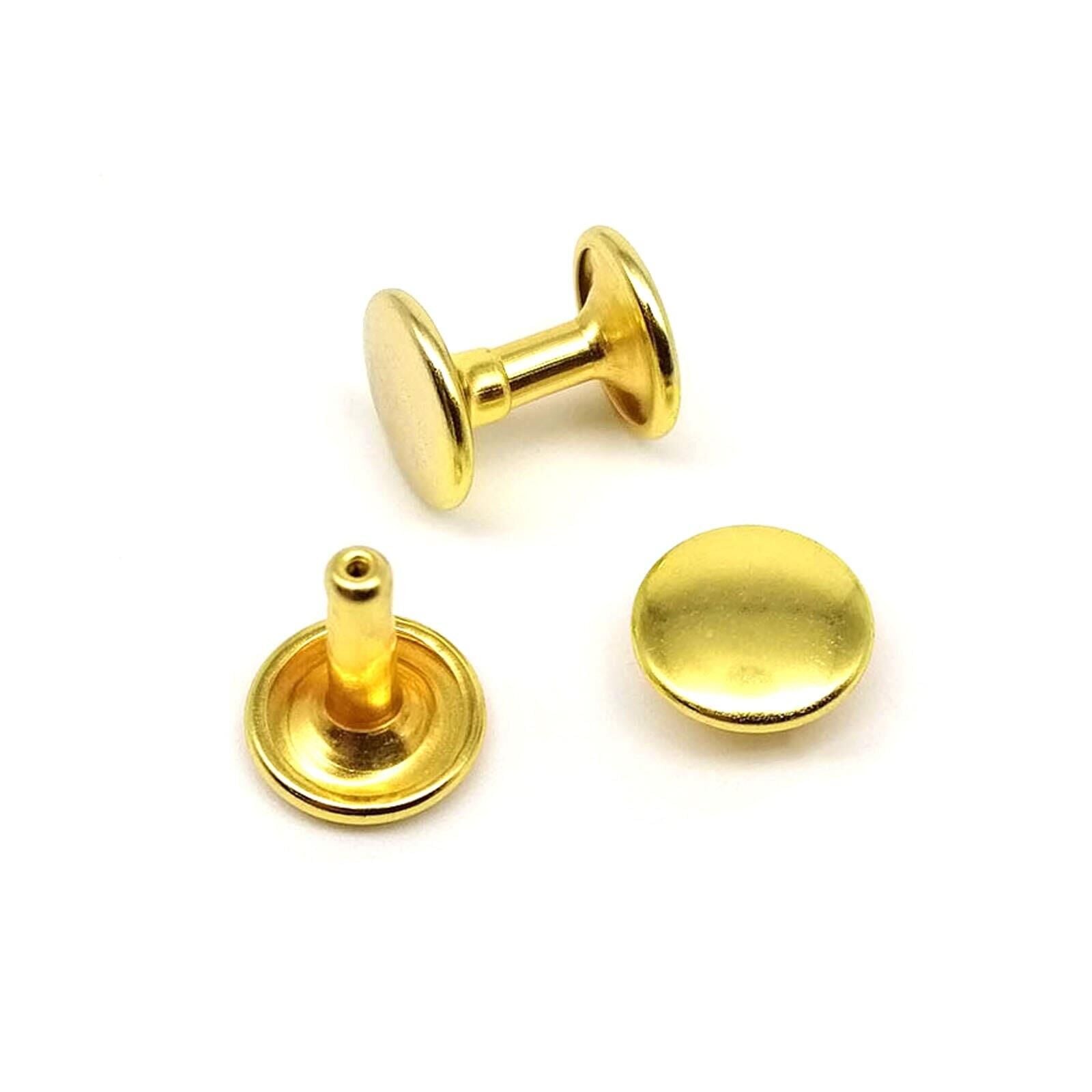 Perçin 33,5no 9mm İki Taraf Kafa 50 Takım (Leathercraft, Deri Hobi) Altın