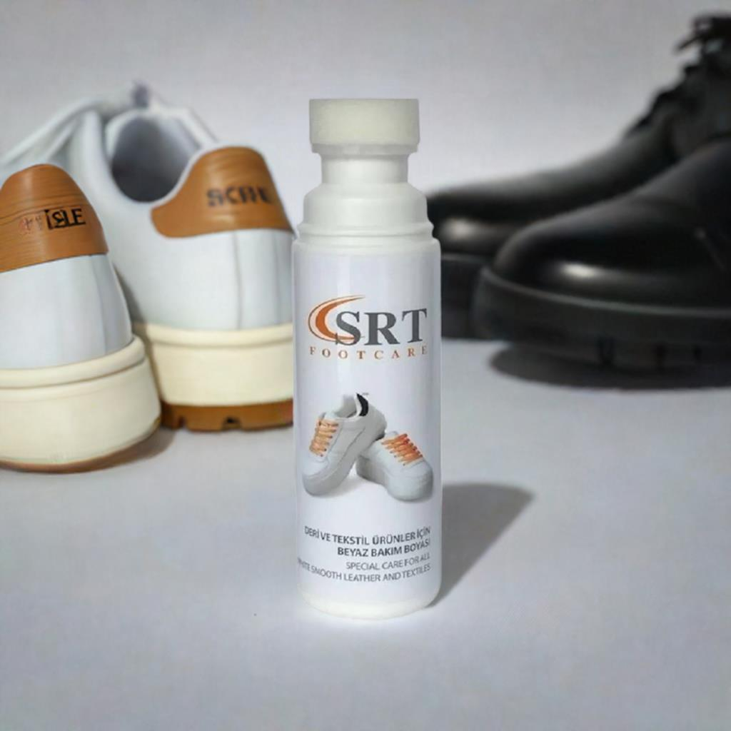 SRTfootcare Spor Beyaz Deri Ve Kumaş Ayakkabı Boyası 75 Ml.
