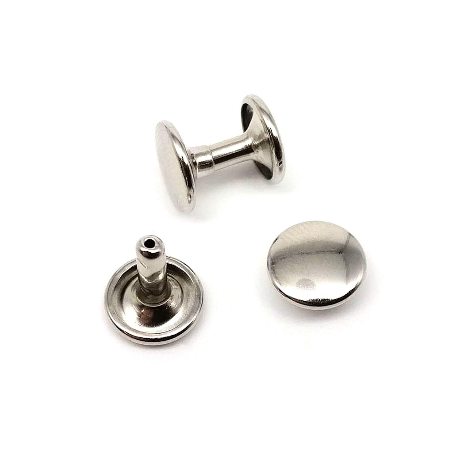 Perçin 33,5no 9mm İki Taraf Kafa 50 Takım (Leathercraft, Deri Hobi) Nikel
