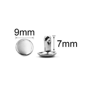 Perçin 33,5no 9mm İki Taraf Kafa 50 Takım (Leathercraft, Deri Hobi) Nikel