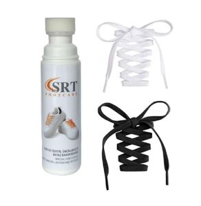 Spor Beyaz Deri Ve Kumaş Ayakkabı Bakım Boyası 75 Ml 1 Adet + 2 Çift K103 Spor Siyah Beyaz Bağcık