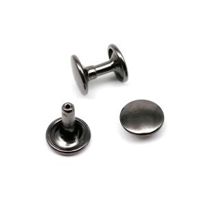 Perçin 33,5no 9mm İki Taraf Kafa 50 Takım (Leathercraft, Deri Hobi) Siyah Nikel