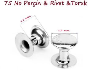 TOPTAN Perçin Rivet 75 no 1000 Adet (Leathercraft, Deri Hobi) Altın