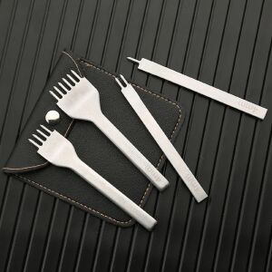 El Dikişi İçin Çapraz Delgi / Çatal Deri Zımba Seti 6 mm 4 Adet Deri El Aleti