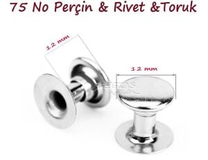 TOPTAN Perçin Rivet 75 no 1000 Adet (Leathercraft, Deri Hobi) Antik Kahve