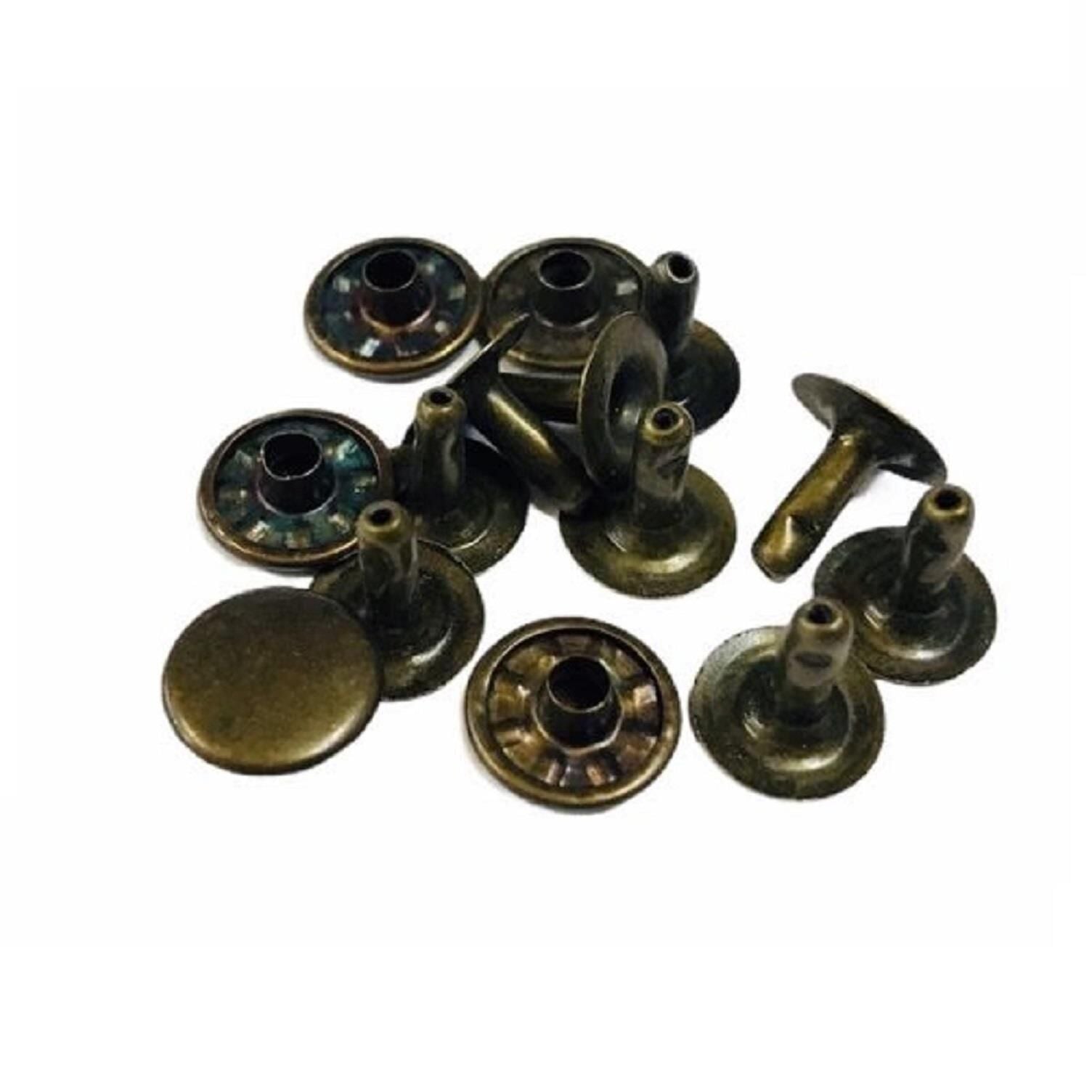 Perçin, Rivet, Toruk 123 no 11mm 30 Adet (Leathercraft, Deri Hobi) Antik Kahve