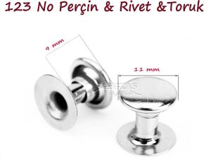 TOPTAN Perçin, Rivet, Toruk 123 no 1000 Adet (Leathercraft, Deri Hobi) Antik Kahve