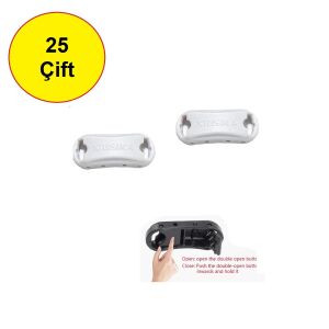 TOPTAN SRTfootcare TakBırak Yeni Nesil Ayakkabı Bağcık Kilidi 25 Çift Beyaz