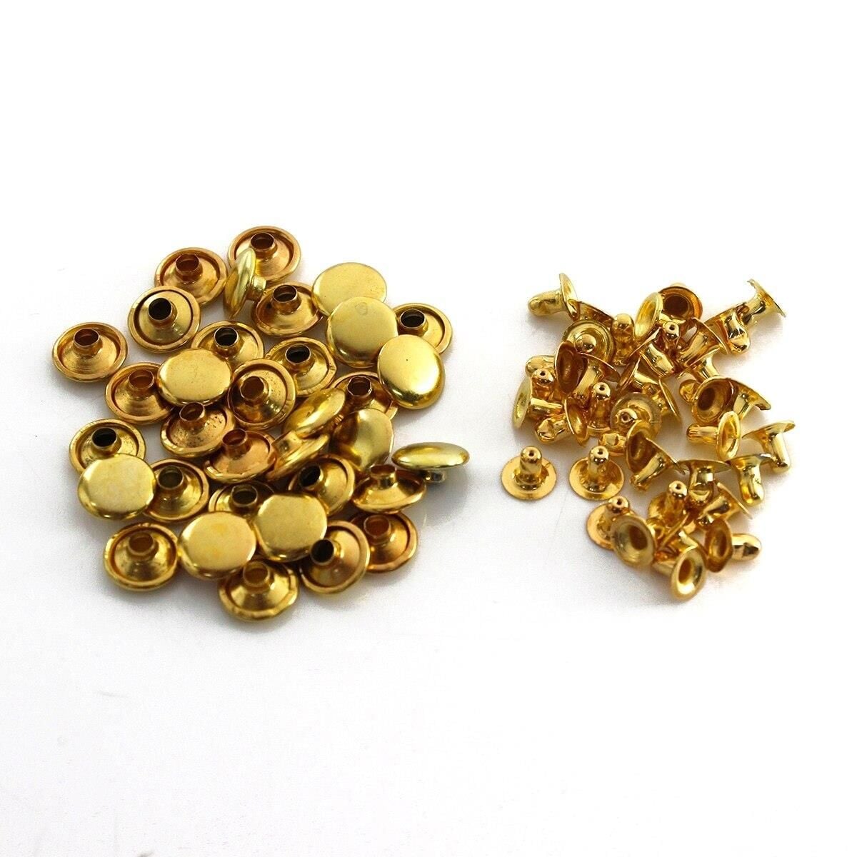 Perçin Rivet 33 no 7mm 50 Takım (Leathercraft, Deri Hobi) Altın