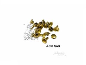 Perçin Rivet 0 no 6mm 50 Takım (Leathercraft, Deri Hobi) Altın