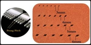 El Dikişi İçin Çapraz Delgi  / Çatal Deri Zımba Seti 3mm 4 Adet Deri El Aleti