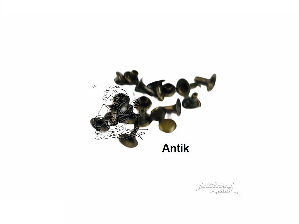 Perçin Rivet 0 no 6mm 50 Takım (Leathercraft, Deri Hobi) Antik Kahve