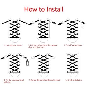 SRTfootcare Akıllı Vidalı Kilitli Elastik Outdoor Ayakkabı Bağcığı Yuvarlak 100cm 1 Çift Siyah