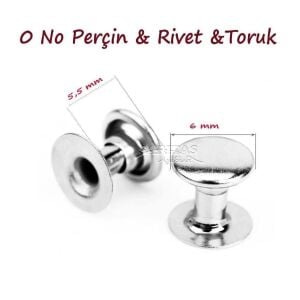 TOPTAN Perçin Rivet 0 no 2000 Adet (Leathercraft, Deri Hobi) Antik Kahve