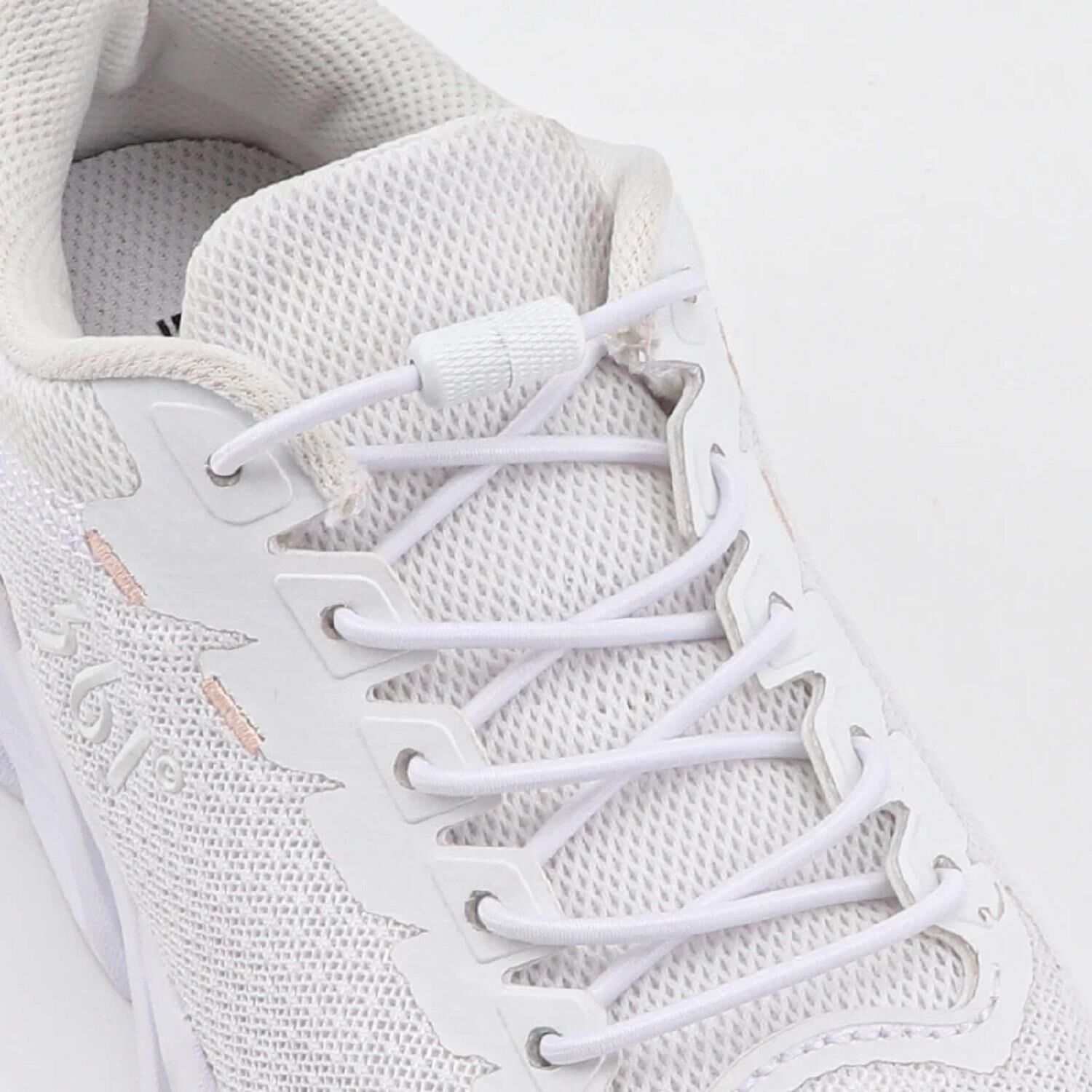 SRTfootcare Akıllı Vidalı Kilitli Elastik Outdoor Ayakkabı Bağcığı Yuvarlak 100cm 1 Çift Beyaz