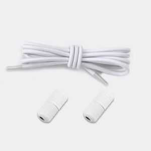 SRTfootcare Akıllı Vidalı Kilitli Elastik Outdoor Ayakkabı Bağcığı Yuvarlak 100cm 1 Çift Beyaz