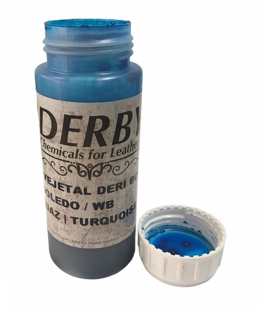 Derby Vejetal Vaketa Deri Boyası Doledo/WB 100ml 1 Adet (Leathercraft, Deri Hobi) Turquoise - Turkuaz