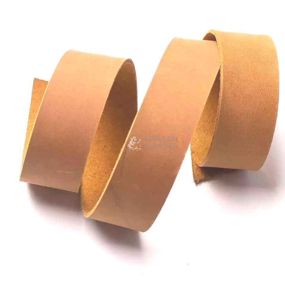 Kemerlik Şerit Kesilmiş Vaketa Deri 40 mm Soğan Kabuğu Renk