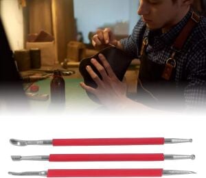 Deri Hobi Deri Desen İzleme 3 lü Kabartma Oyma Set Deri El Aleti