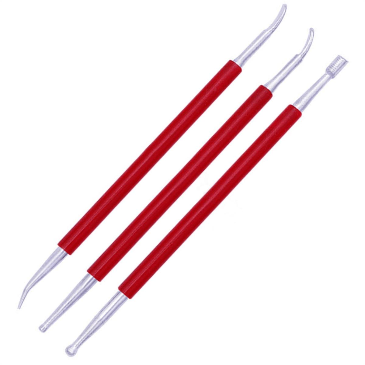 Deri Hobi Deri Desen İzleme 3 lü Kabartma Oyma Set Deri El Aleti