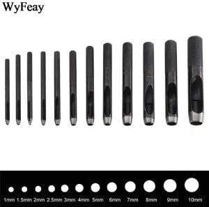 Yuvarlak Vurma Zımba, Deri Delik Zımbası 1-6 no Arası Deri El Aleti 3 mm