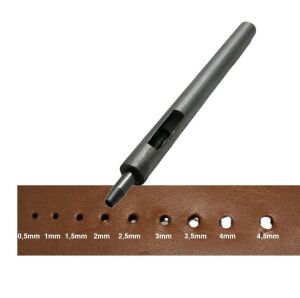 Yuvarlak Vurma Deri Delik Zımbası 1-6 no Arası Deri El Aleti 2 mm