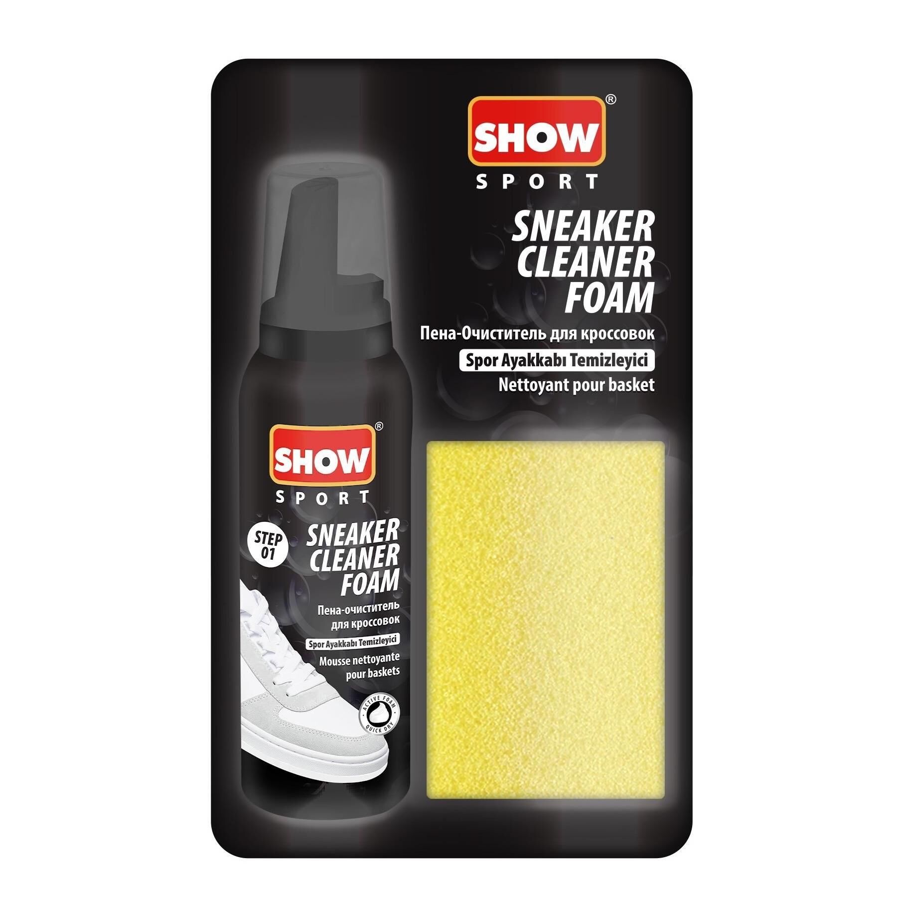 Show Sneaker Cleaner Foam Süngerli Set, Susuz Spor Ayakkabı Temizleme Köpüğü Süngerli Set 1 Adet